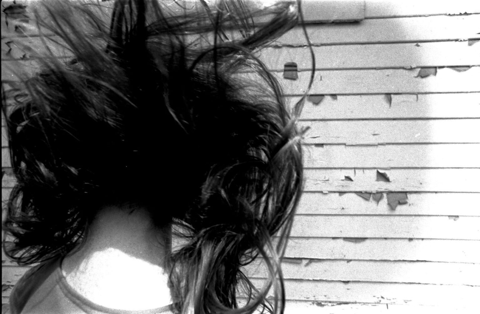 1983, Hair movement, Black and White, Karen, Photography